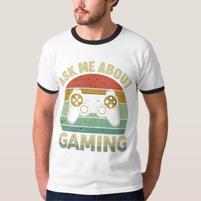 T-shirt Me Demander À Propos De Jeux : Amusants Gamer Desi (Devant)