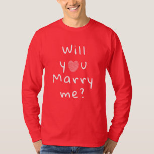 T-shirt Me marie-tu Coeur Rouge Romantique Proposition