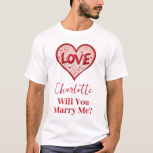 T-shirt Me marie-tu Proposition Red Love Heart