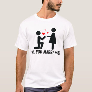T-shirt Me Marieras-Tu Un Homme Et Une Femme Au Genou Lié