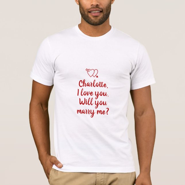 T-shirt Me marierez-vous une proposition de mariage sur co (Devant)