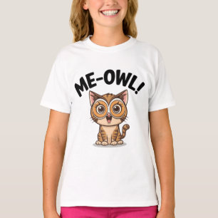 T-shirt Me-Owl ! Chat adorable dans un Masque 🐱 hibou 🦉