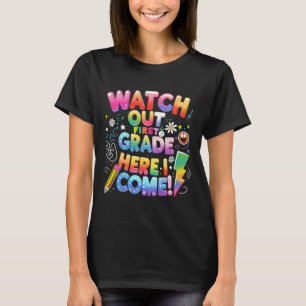 T-shirt Me voici en 1re année T-rex Mignon Attention Premi