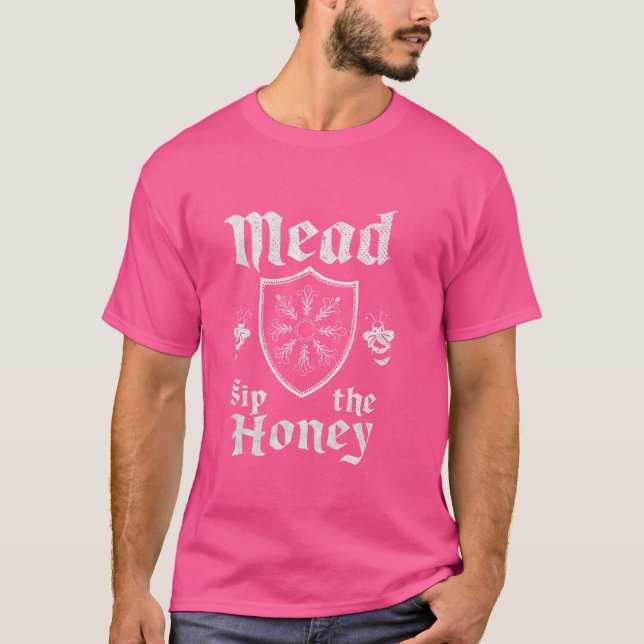 T-shirt Mead Sip Le Miel Retro Bee Boire De La Mousse (Devant)