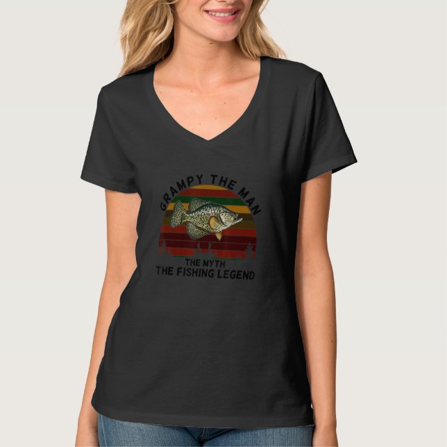 T-shirt Meaningful GRAMPY Man Myth Legend Crappie Fishing (Devant)