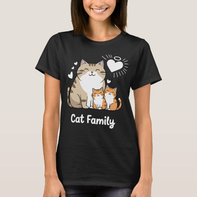 T-shirt Meao Famille de chats mère (Devant)