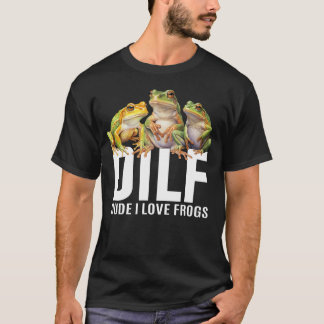 T-shirt Mec I Love Frogs DILF Funny Frog Lover Hommes