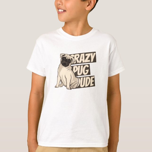T-shirt Mec pug fou (Devant)