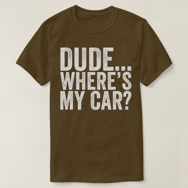 T-shirt Mec Wheres Ma Voiture Drôle (Design devant)