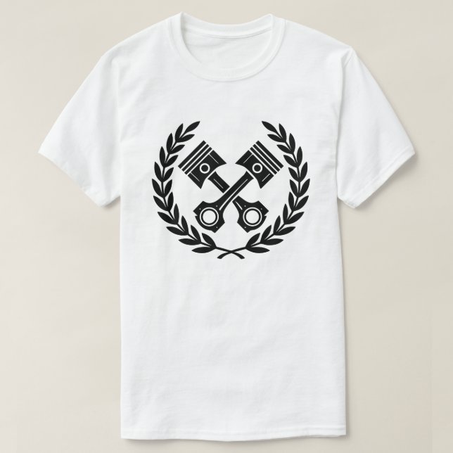 T-Shirt Mécanicien à Pistons Croisés Rétro (Design devant)