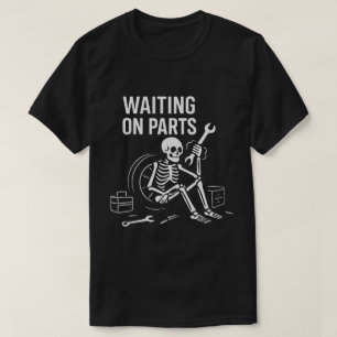 T-shirt Mécanicien attendant des pièces Squelette Minimali