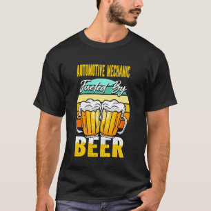 T-shirt Mécanicien Automobile Alimenté à la Bière Drôle de