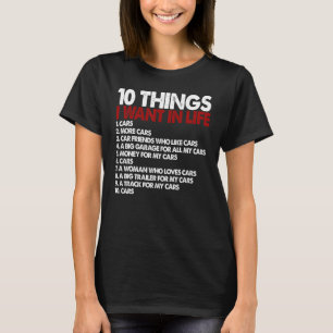 T-shirt Mécanicien automobile gars de voiture 10 choses q