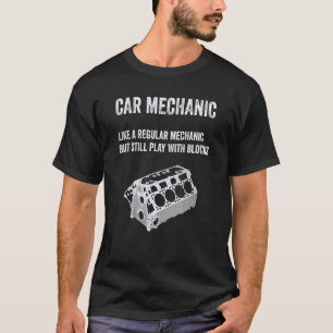 T-shirt Mécanicien automobile joue avec des blocs Mécanic