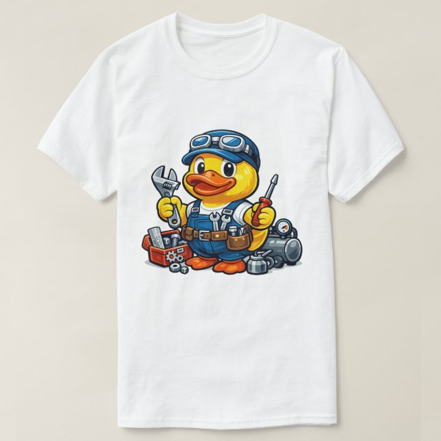 T-shirt Mécanicien Canard en Caoutchouc (Design devant)