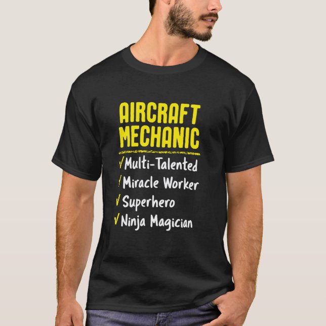 T-shirt Mécanicien d'aéronef Miracle Worker Superhero Ninj (Devant)