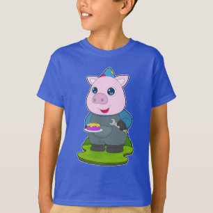 T-shirt Mécanicien d'anniversaire de porc