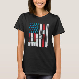 T-shirt Mécanicien d'ascenseur du 4 juillet Ingénieur USA