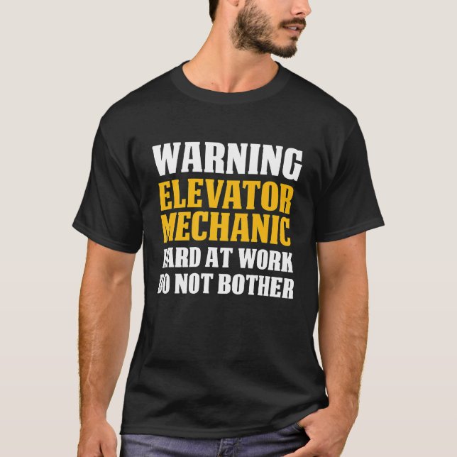 T-shirt Mécanicien d'ascenseur Maintenance Technicien d'en (Devant)