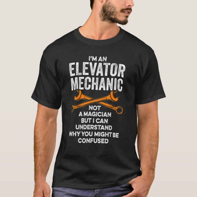 T-shirt Mécanicien d'ascenseur Technicien de maitresse (Devant)