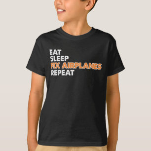 T-shirt Mécanicien d'aviation drôle - mangez les avions