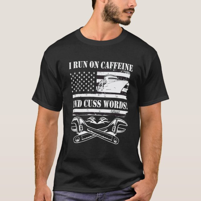 T-shirt Mécanicien de bateau de croisière (Devant)