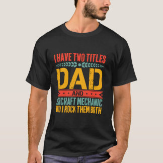 T-shirt Mécanicien de l'aéronef Papa Design Père Jour Avio