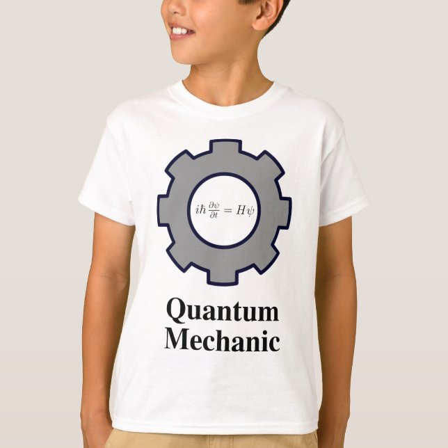 T-shirt mécanicien de quantum, équation de Schrodinger (Devant)
