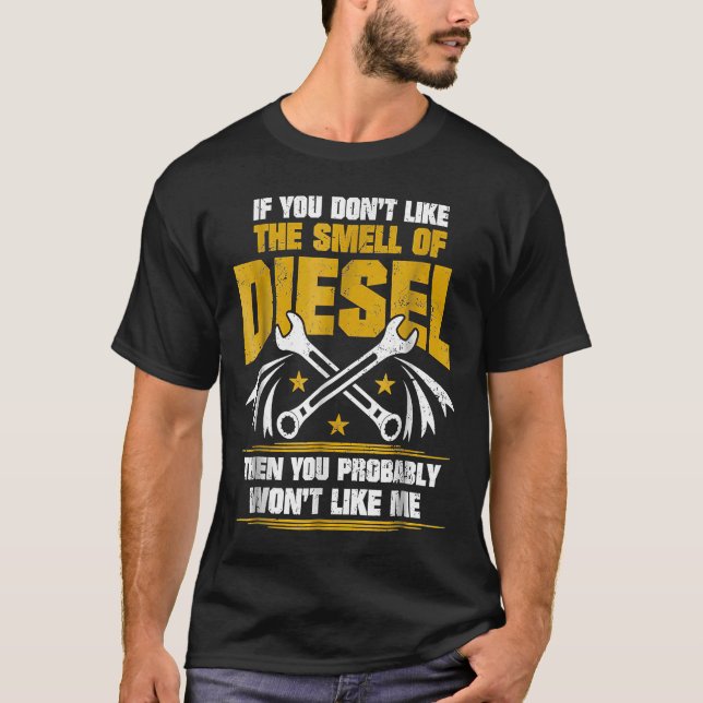 T-shirt Mécanicien Diesel Aime L'Odeur De (Devant)