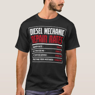 T-shirt Mécanicien diesel, Tarifs de réparation