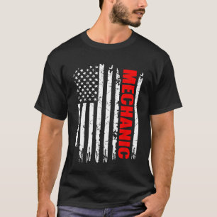 T-shirt Mécanicien Drapeau États-Unis Professions Fier