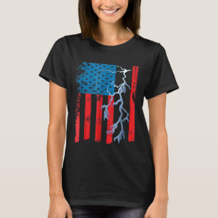 T-shirt Mécanicien Électricien Pour Hommes Drapeau América
