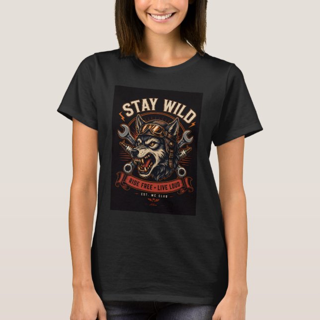 T-shirt Mécanicien Loup Sauvage (Devant)