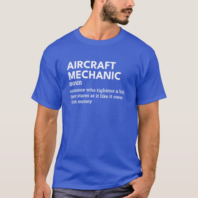 T-shirt Mécanique de l'aéronef - Définition de l'avion (Devant)
