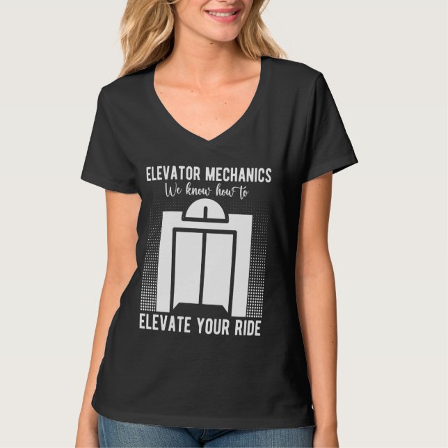 T-shirt Mécanique De L'Ascenseur Nous Savons Comment Éleve (Devant)