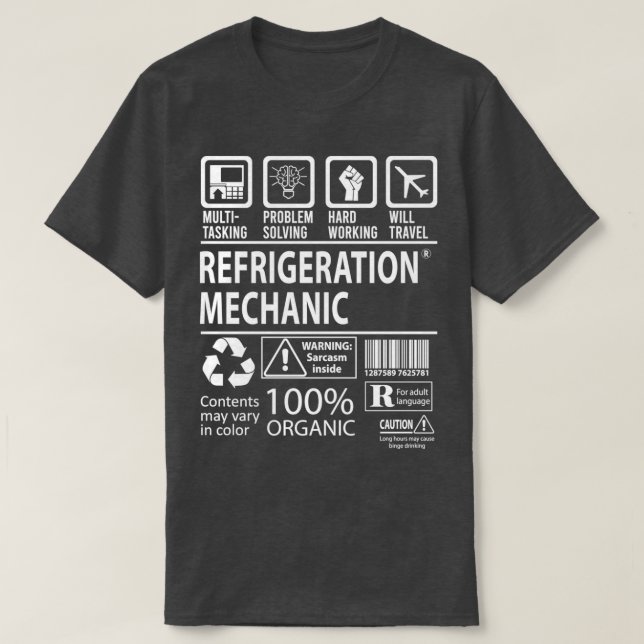 T-shirt Mécanique de réfrigération Multitâche Poste-cadeau (Design devant)