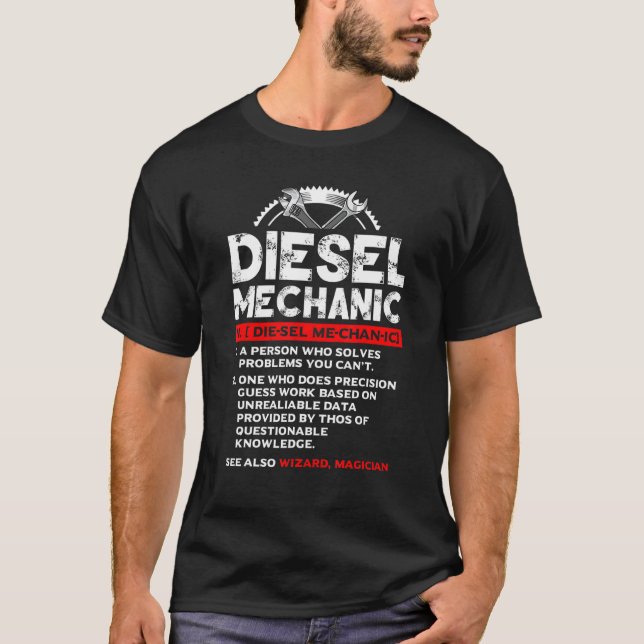 T-shirt Mécanique diesel Explication Mécanique Camion (Devant)