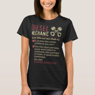 T-shirt Mécanique Diesel Signifiant Classique Retro Design