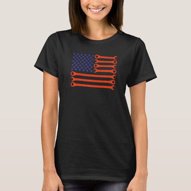 T-shirt Mécanique du drapeau américain (Devant)