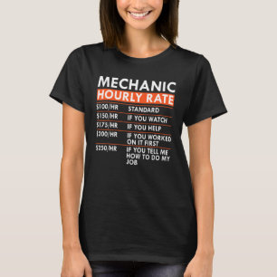 T-shirt Mécanique Horaire Voiture Camion Vélo Garage Trava