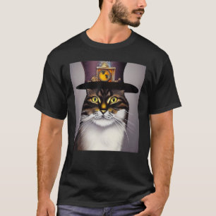 T-shirt Mécanique Ingénierie Chat Unleash Steampunk AI Cha