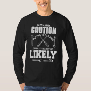 T-shirt Mécanique Mens Attention voiture Auto mécanicien m