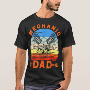 T-shirt Mécanique Papa Retro Style Vintage Coucher de sole