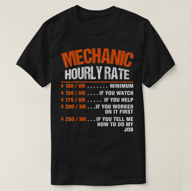 T-shirt Mécanique Taux horaire Cadeau Papa Fils Fils Fou R (Design devant)