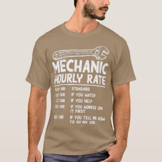 T-shirt Mécanique Taux Horaire Funny Car Motorcycle Travai