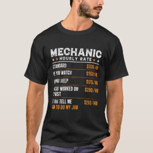 T-shirt Mécanique Travailleur mécanicien à taux horaire