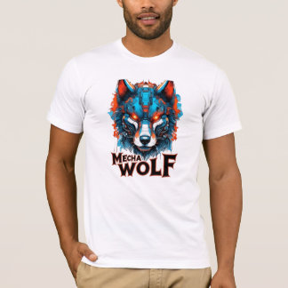 T-shirt Mecha Wolf Head – Futuristic Cyberpunk Wolf Design