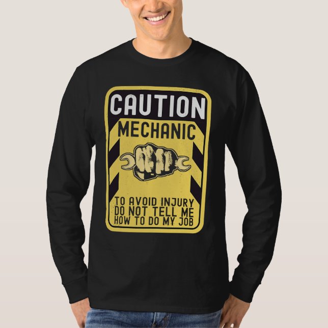 T-shirt Mechanic Caution Handyman Repairman (Devant)