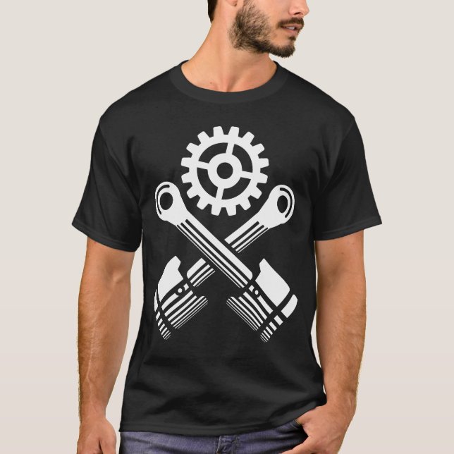 T-shirt Mechanic engine pistons friend (Devant)