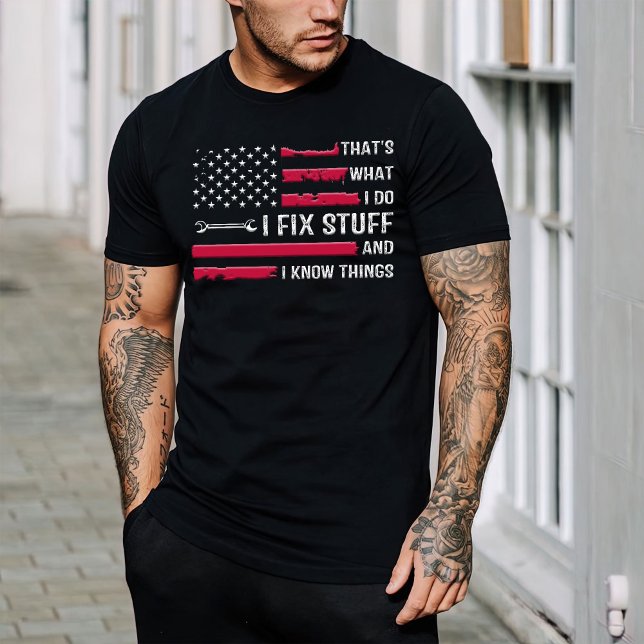 T-shirt  Mechanic Engineer Shirt, I fix Stuff Vintage (Créateur téléchargé)